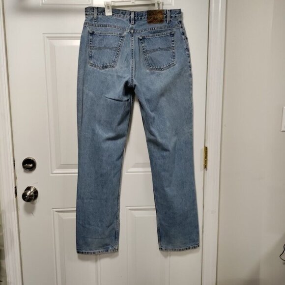 Vintage 80's Bugle Boy 750 Denim Straight leg Y2K Blue Dad Jeans Men's 34/34 - Picture 4 of 5